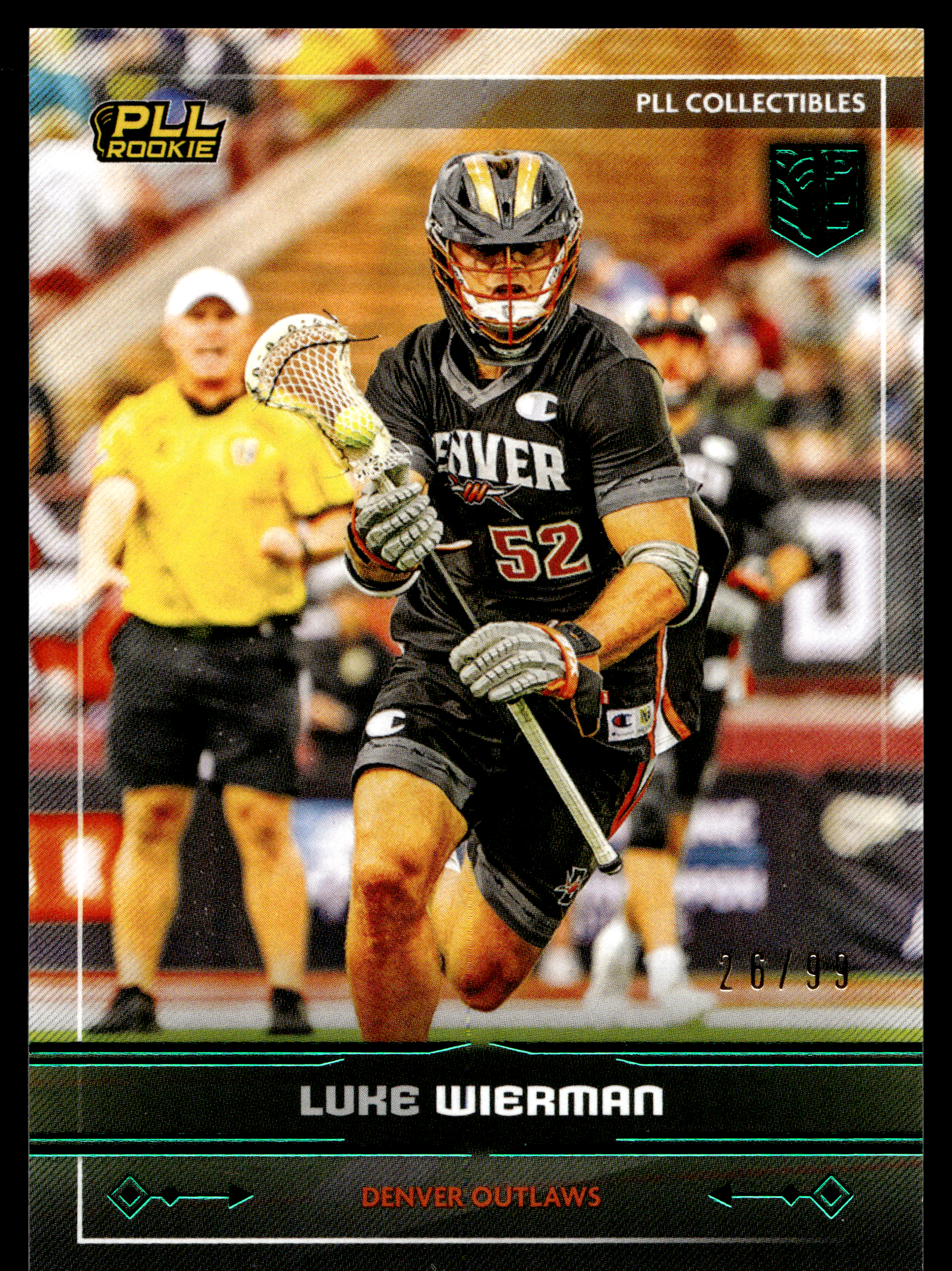 Luke Wierman 2025 PLL Fieldside Denver Outlaws Green Foil 26/99 #60