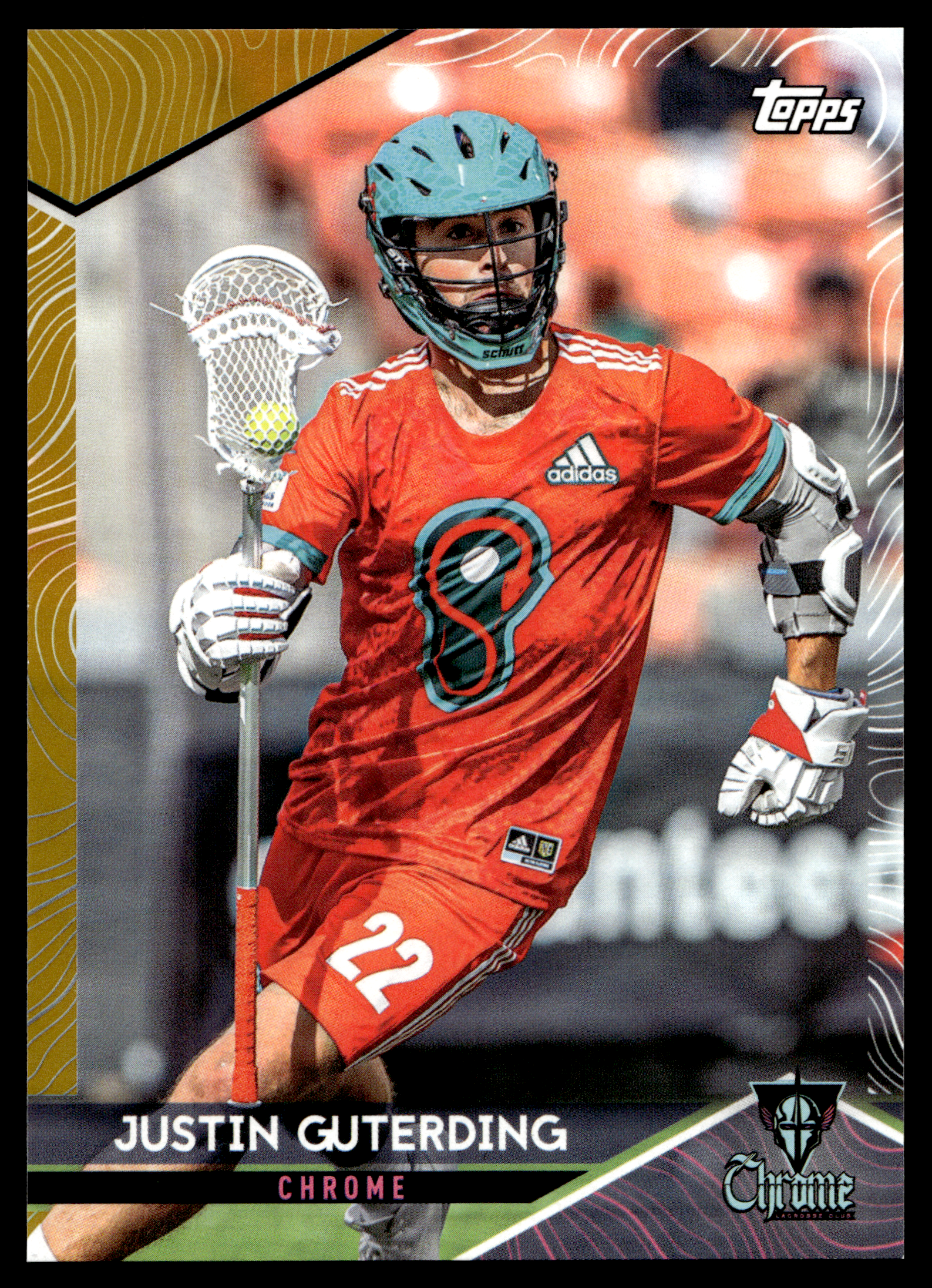 Justin Guterding 2022 Topps PLL Whipsnakes Gold 13/50 #53