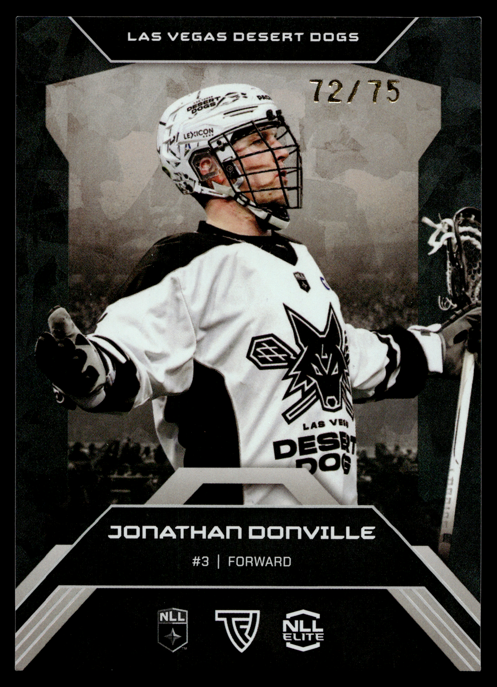 Jonathan Donville 2026 TFL NLL ELITE Las Vegas Desert Dogs Home Floor 72/75 #E20