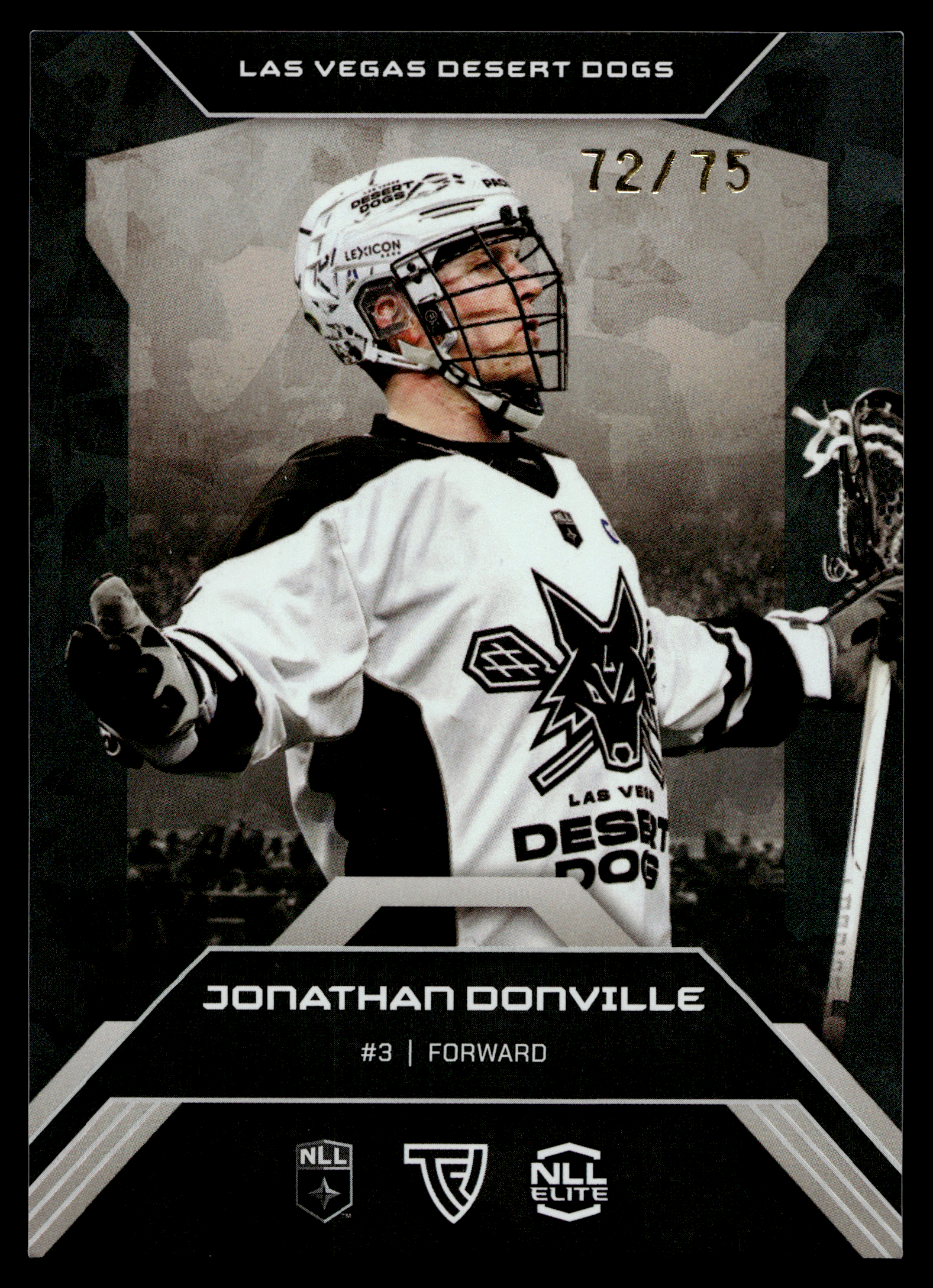 Jonathan Donville 2026 TFL NLL ELITE Las Vegas Desert Dogs Home Floor 72/75 #E20