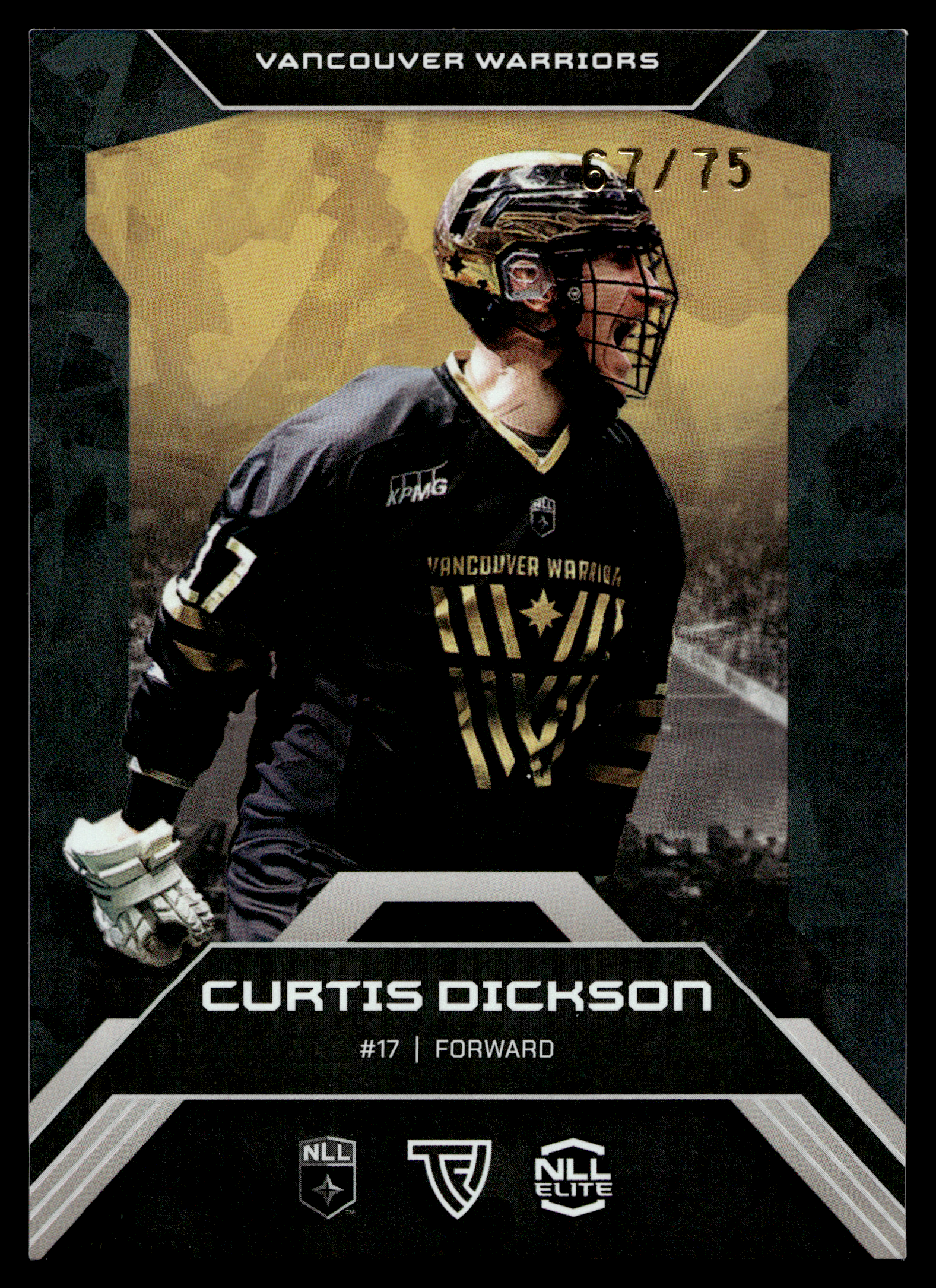 Curtis Dickson 2026 TFL NLL ELITE Vancouver Warriors Home Floor 67/75 #E21