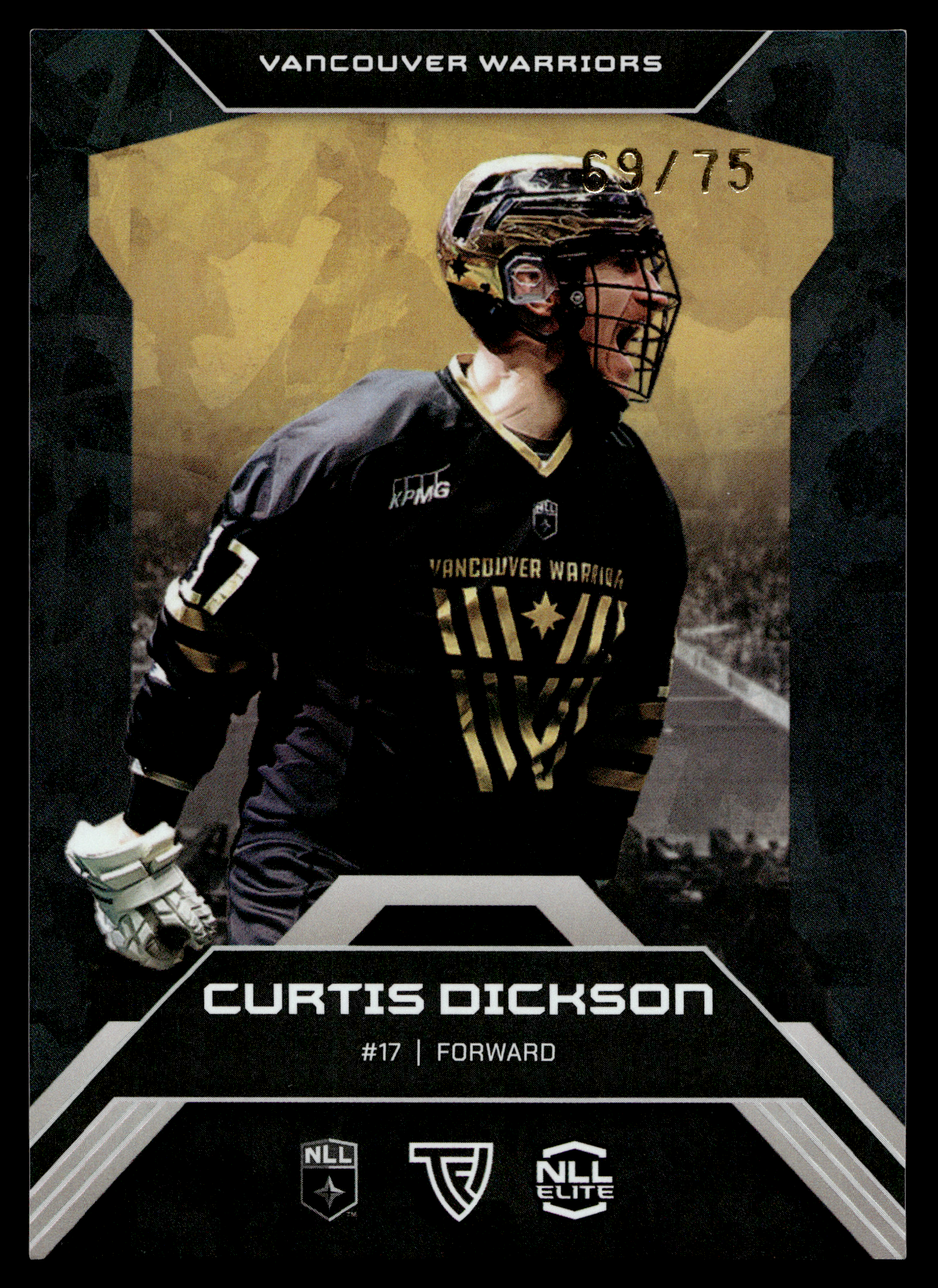 Curtis Dickson 2026 TFL NLL ELITE Vancouver Warriors Home Floor 69/75 #E21