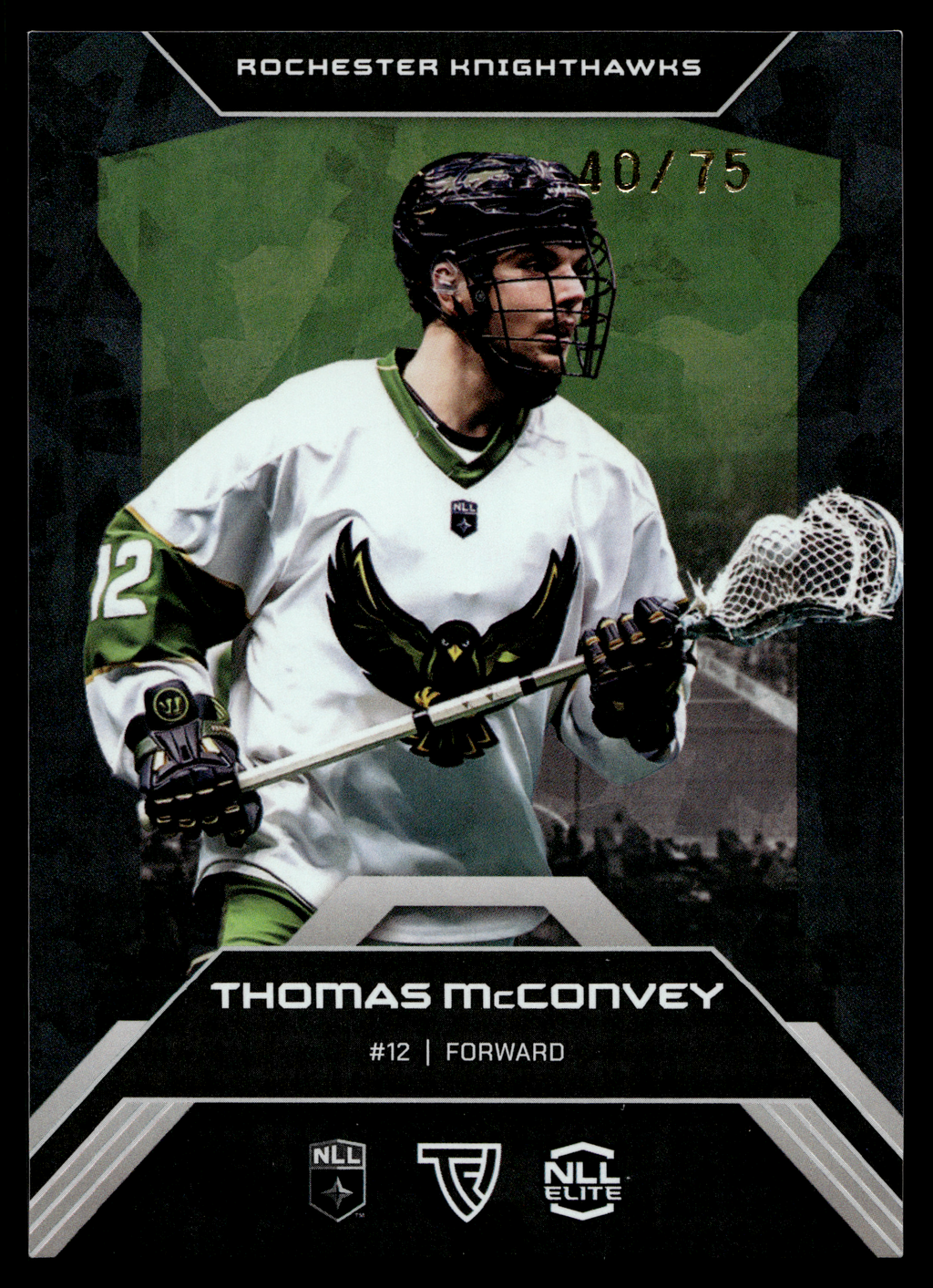 Thomas McConvey 2026 TFL NLL ELITE Rochester Nighthawks Home Floor 40/75 #E25