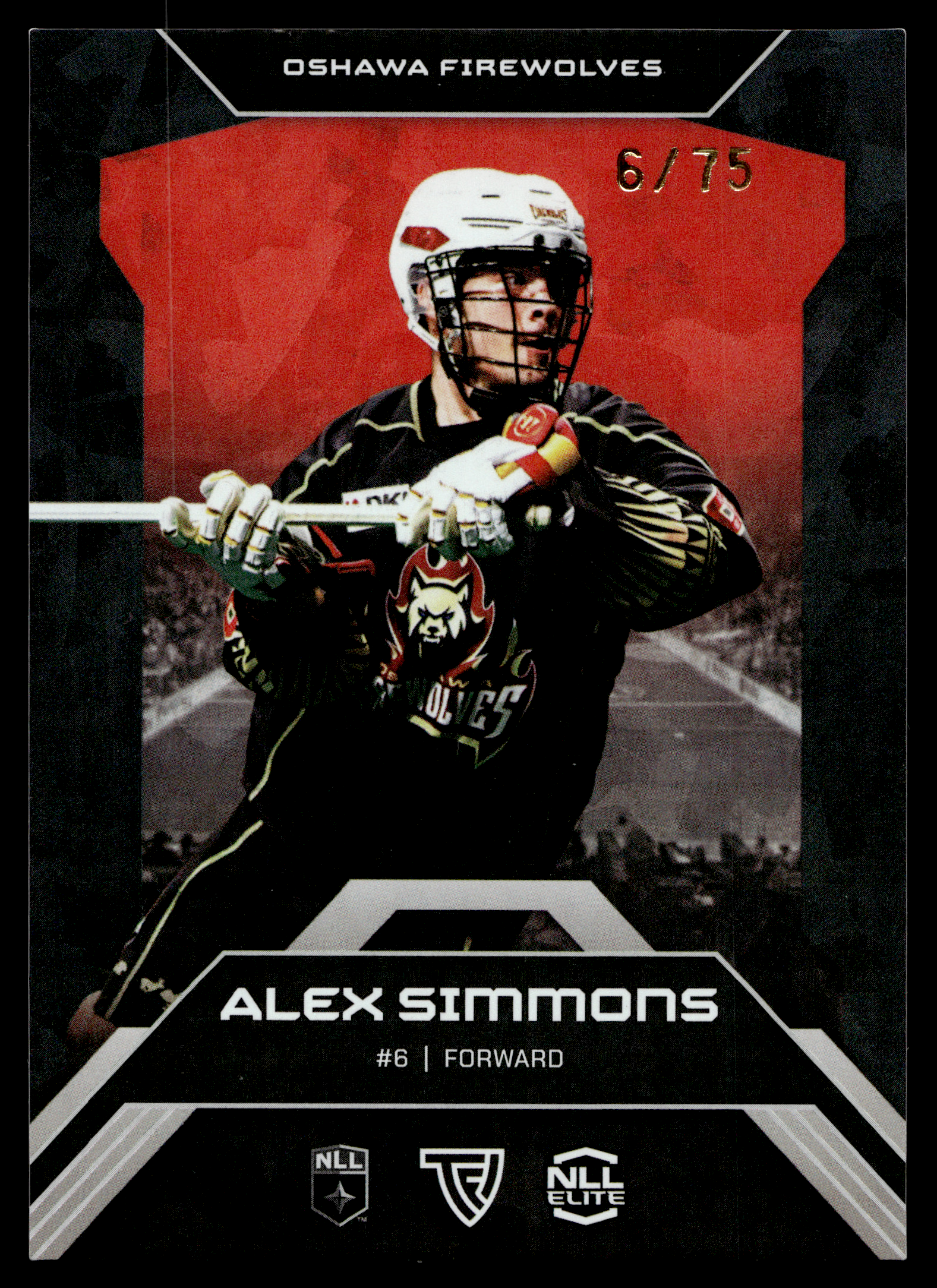 Alex Simmons 2026 TFL NLL ELITE Oshawa Firewolves Home Floor 6/75 #E7