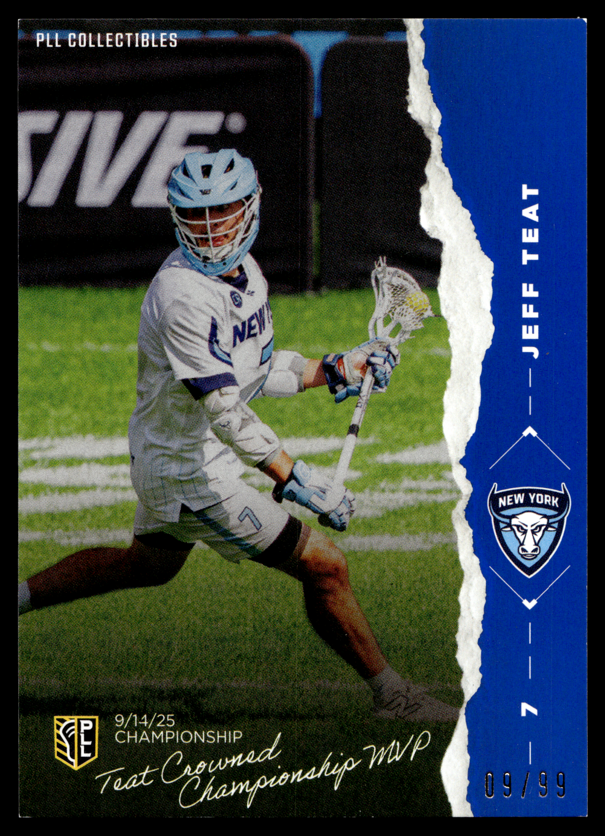 Jeff Teat 2026 PLL Fieldside II New York Atlas The Moment 09/99 #TM-14