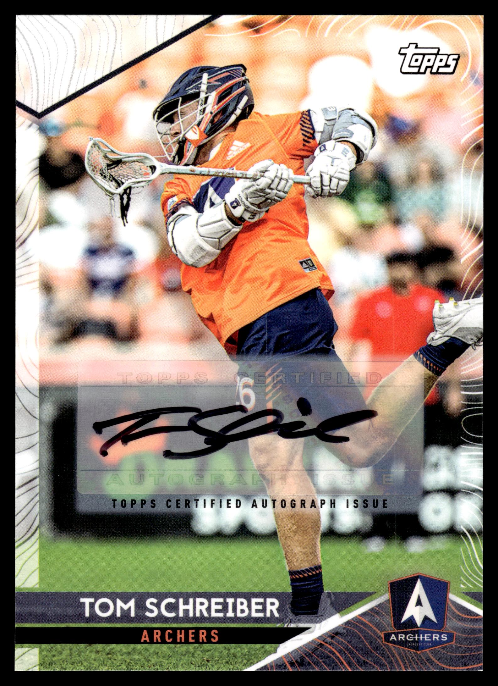 Tom Schrieber 2022 Topps PLL Archers Base Auto (Black Auto) #188