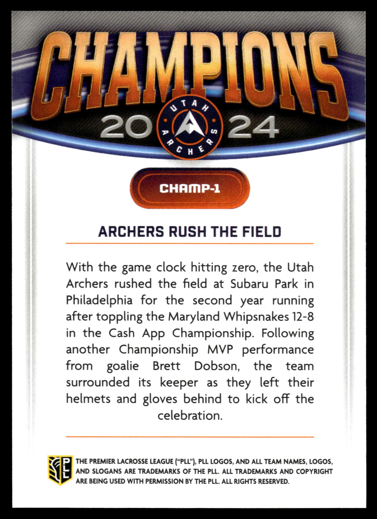 Fieldside #CHAMP-1 Archers Rush the Field Champions