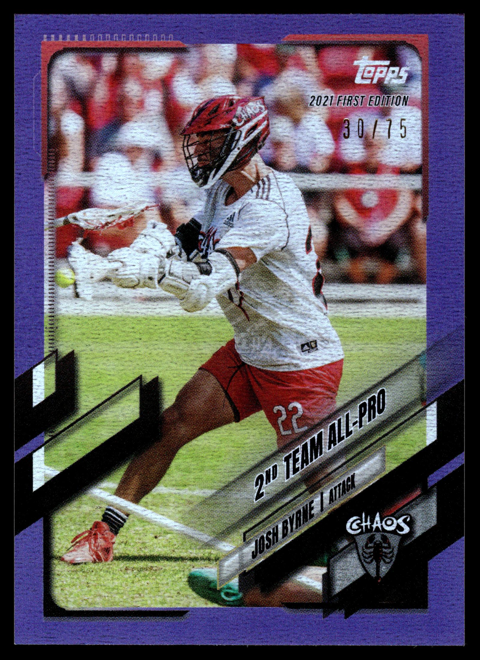 Josh Byrne 2021 Topps PLL First Edition Chaos Purple 30/75 #43
