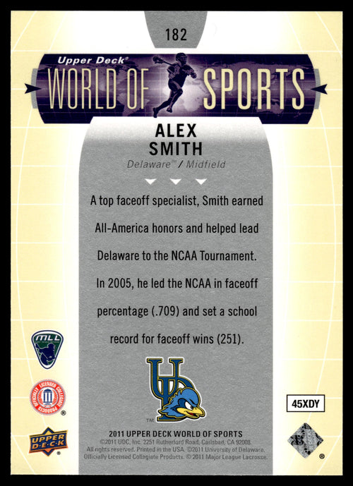 Alex Smith 2011 Upper Deck World of Sports Delaware Fightin' Blue Hens #182