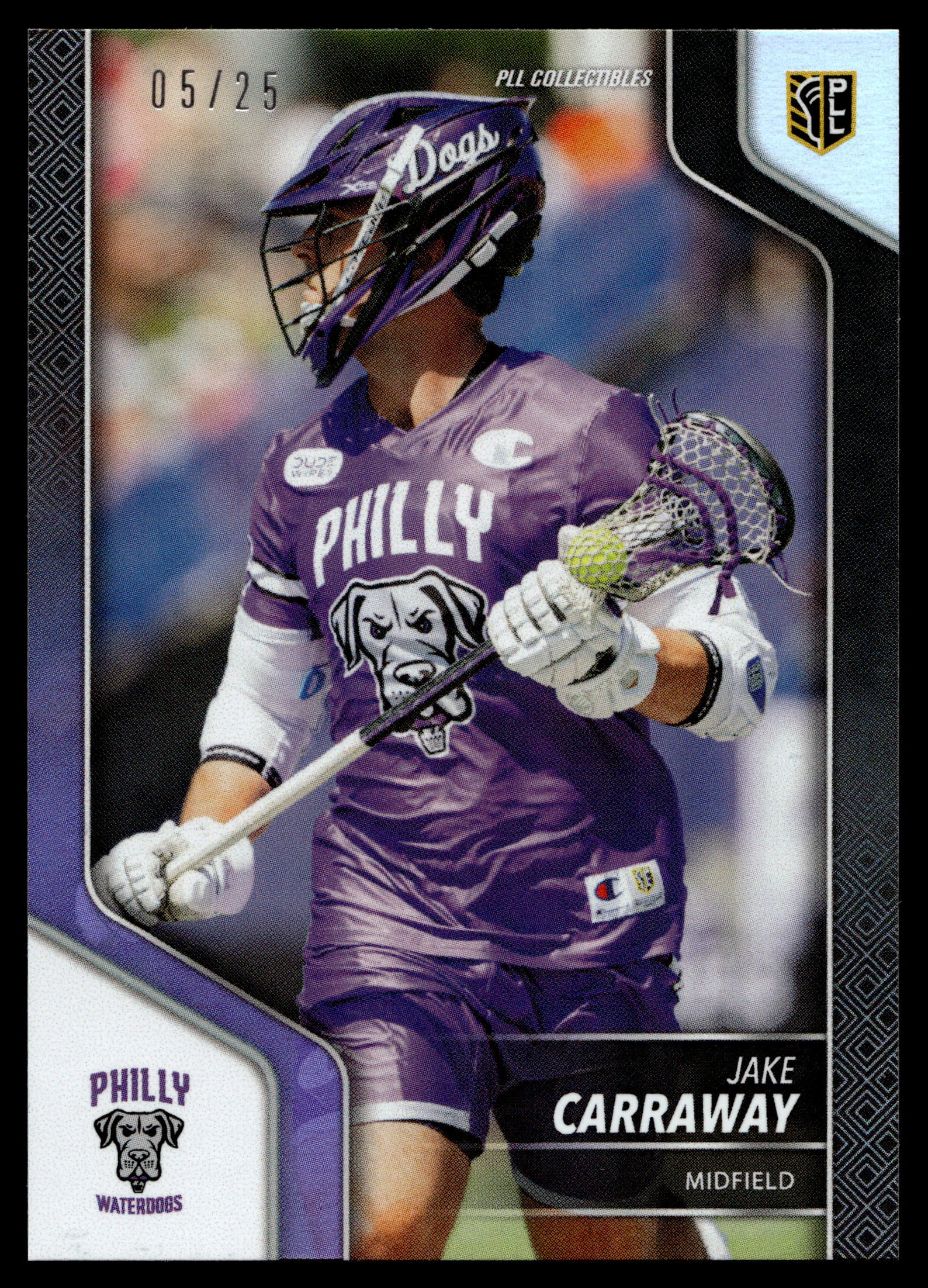 Jake Carraway 2024 PLL Release Philadelphia Waterdogs Black 05/25 #139