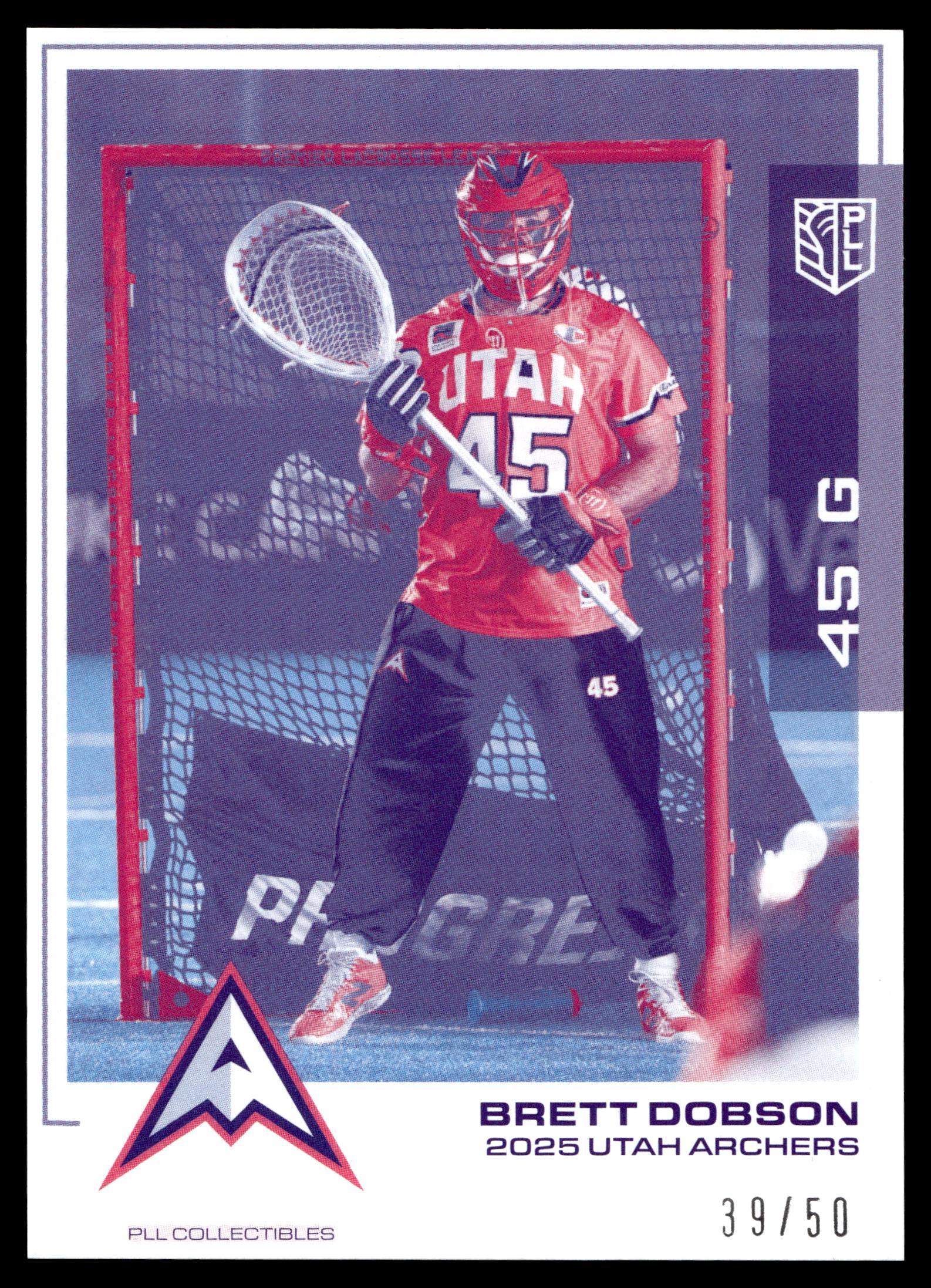Brett Dobson 2025 PLL Flagship Utah Archers Spasm 39/50 #
