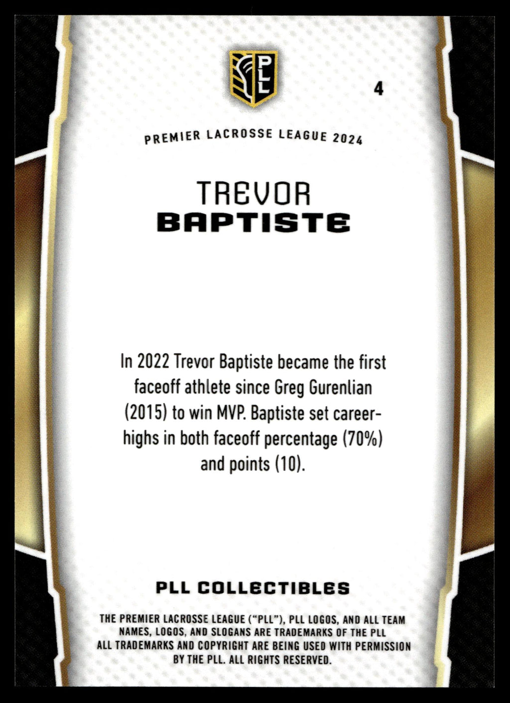 Trevor Baptiste 2024 PLL Release New York Atlas MVP #4