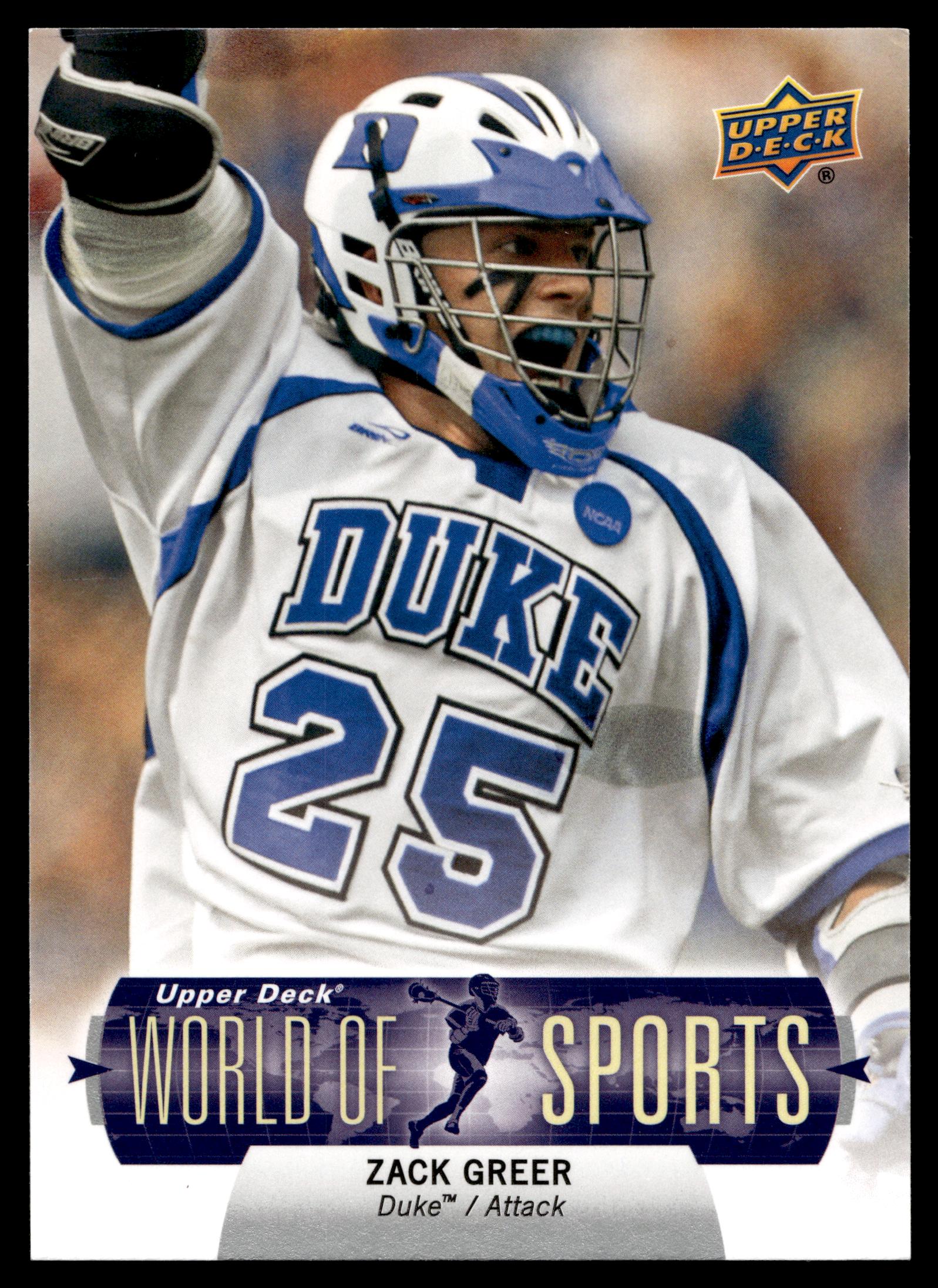 Zack Greer 2011 Upper Deck World of Sports Duke Blue Devils #193
