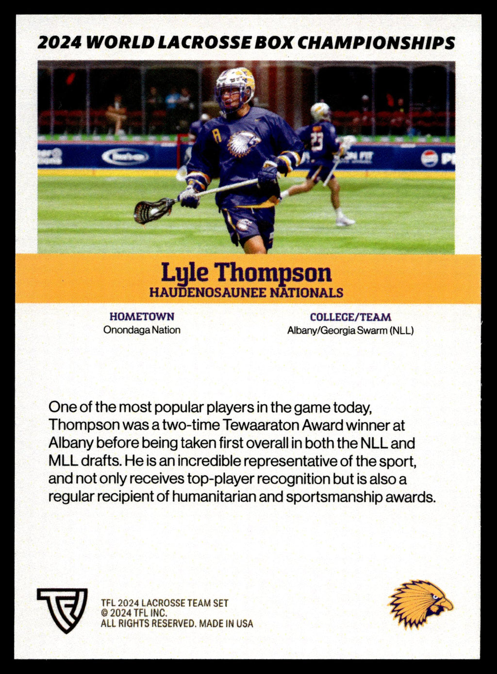 Lyle Thompson 2024 TFL WBLC Team Haudenosaunee