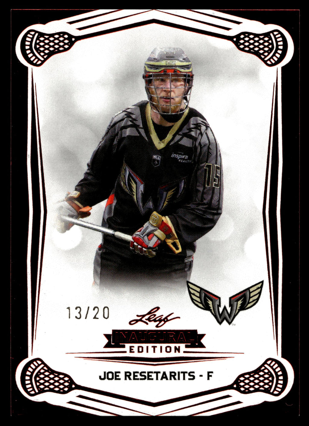 Joe Resetarits 2024 Leaf NLL Inaugural Philadelphia Wings Red 13/20 #48