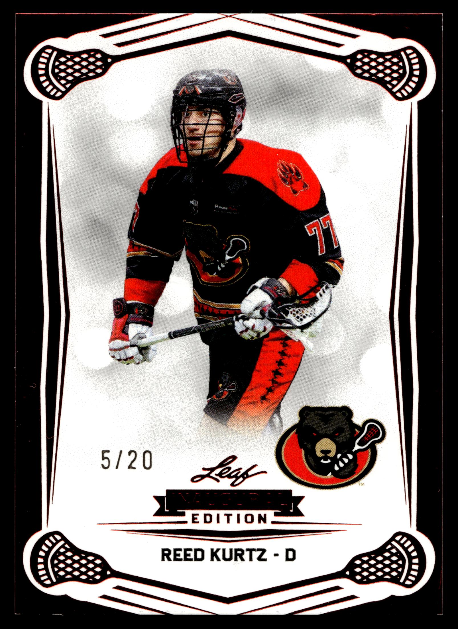 Reed Kurtz 2024 Lesf NLL Inagaural Ottawa Black Bears Red 5/20 #73