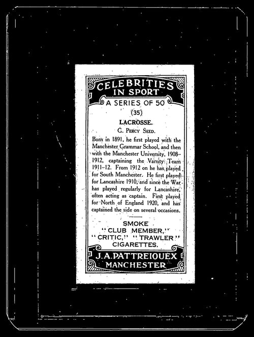 1930 G. Percy Seed Celebrities In Sport Manchester University #35