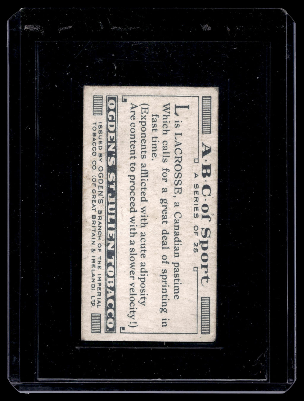 1927 Ogden's ABC of Sport #L