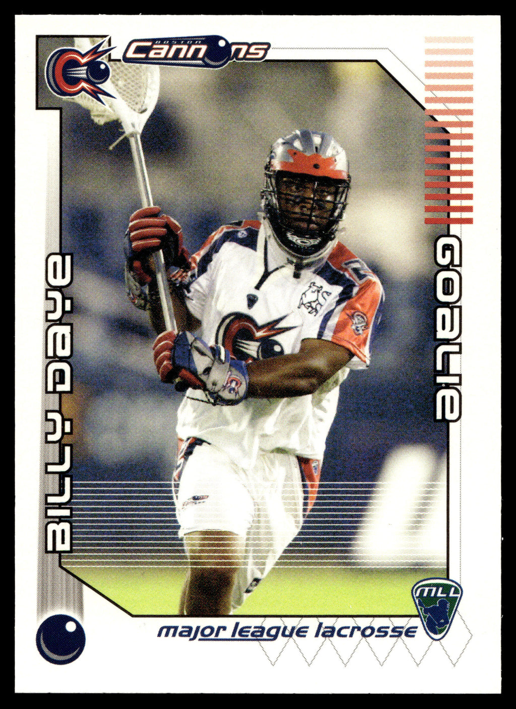 Billy Daye 2001 Major League Lacrosse Boston Cannons #15