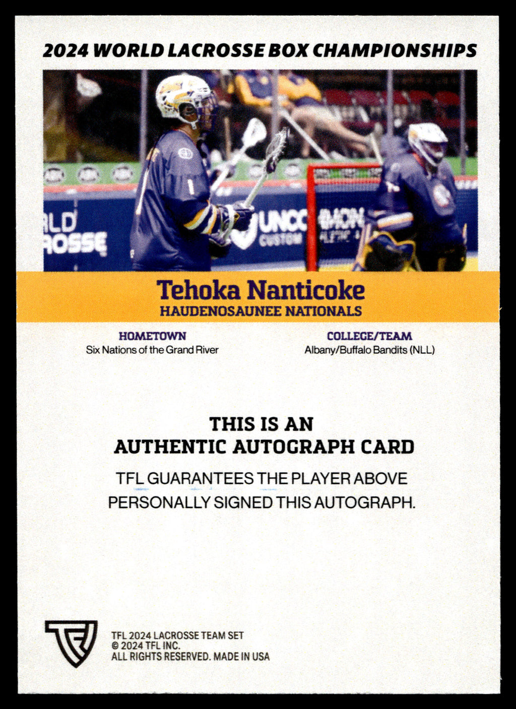Tehoka Nanticoke 2024 TFL WBLC Team Haudenosaunee Base Auto