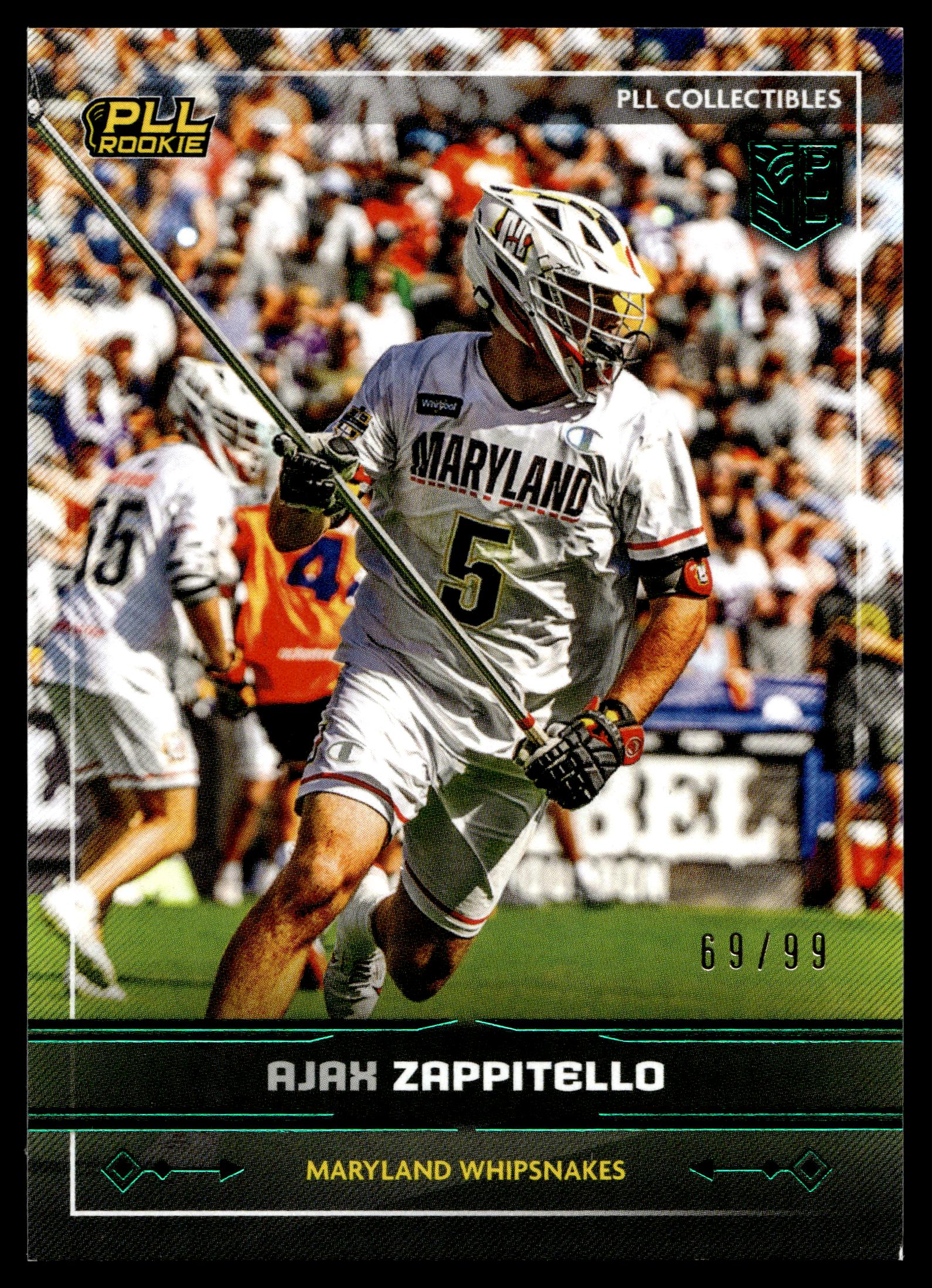 Ajax Zappitello 2025 PLL Fieldside Maryland Whipsnakes Green Foil 69/99 #15