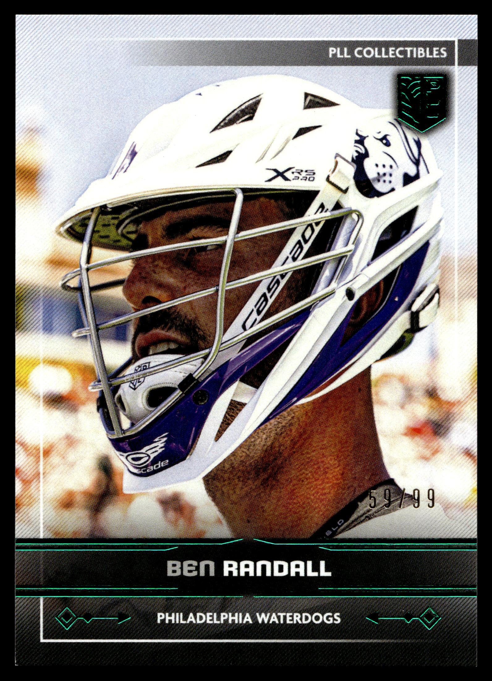 Ben Randall 2025 PLL Fieldside Philadelphia Waterdogs Green Foil 59/99 #38