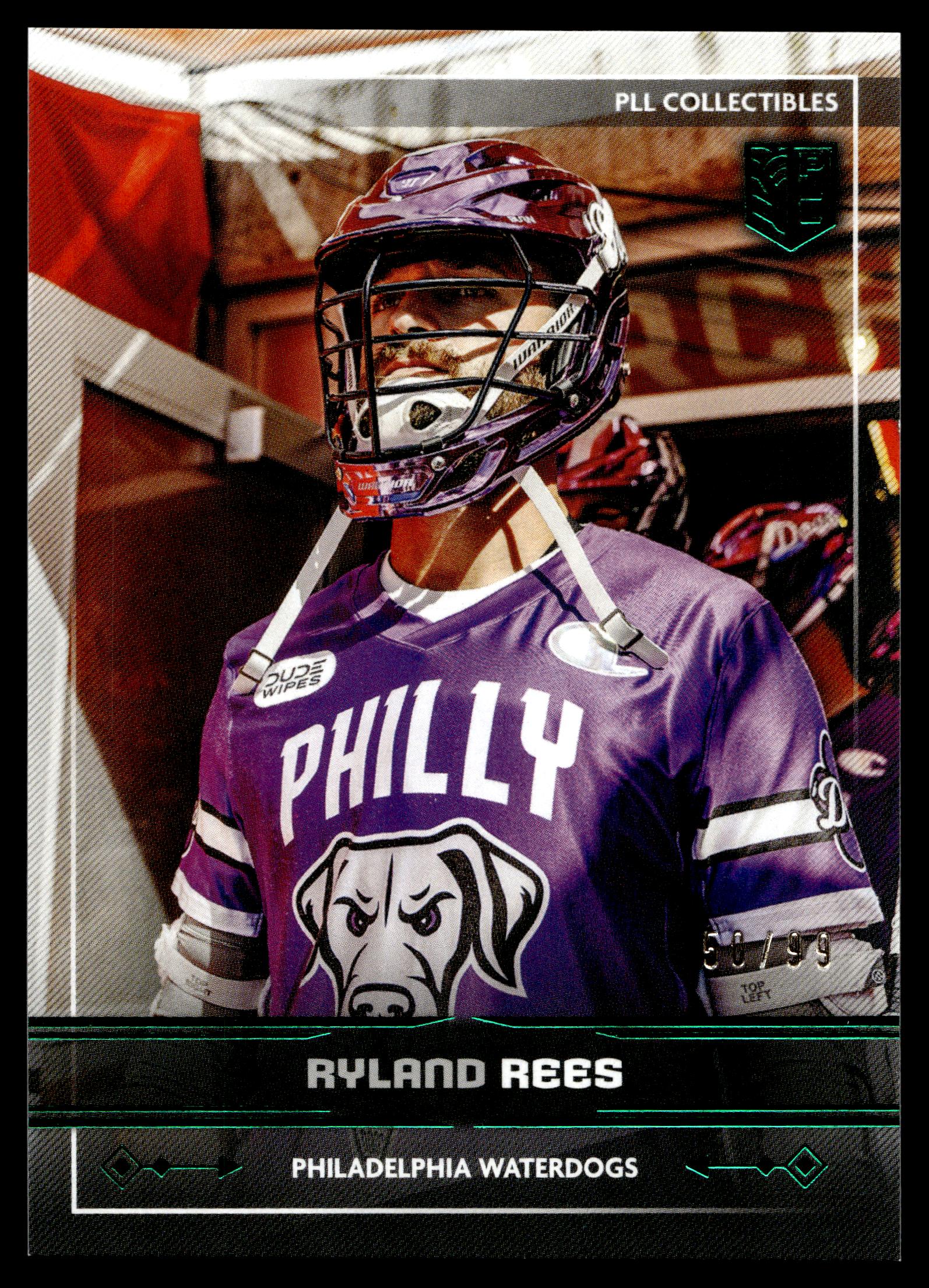 Ryland Rees 2025 PLL Fieldside Philadelphia Waterdogs Green Foil 50/99 #47