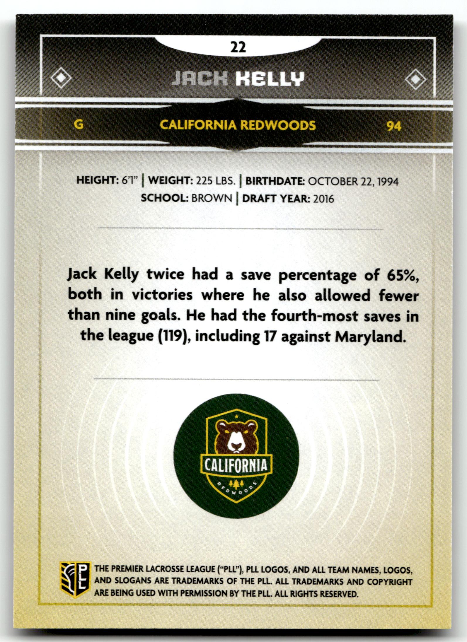 Jack Kelly 2025 PLL Fieldside California Redwoods Cream Of The Cropped #22