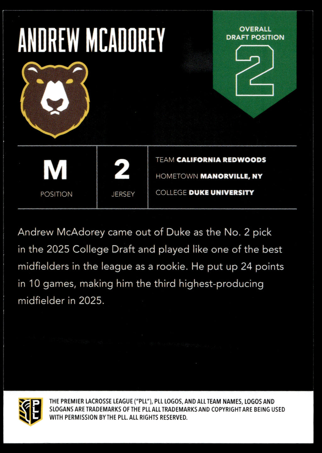 Andrew McAdorey 2025 PLL Flagship California Redwoods Highly Anticipated #2