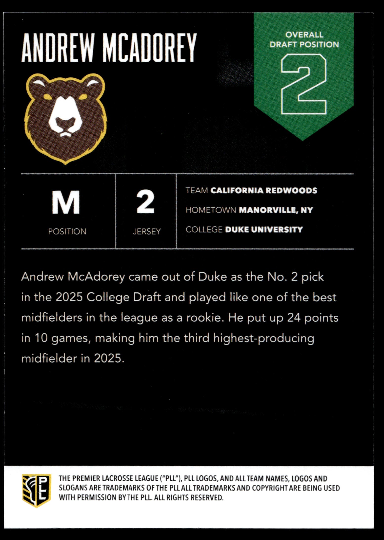 Andrew McAdorey 2025 PLL Flagship California Redwoods Highly Anticipated #2