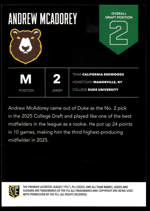 Andrew McAdorey 2025 PLL Flagship California Redwoods Highly Anticipated #2