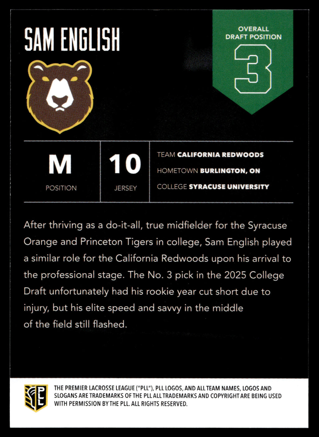 Sam English 2025 PLL Flagship California Redwoods Highly Anticipated #3