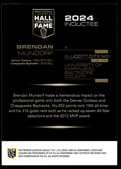 Brendan Mundorf 2025 PLL Flagship Denver Outlaws Commemoration