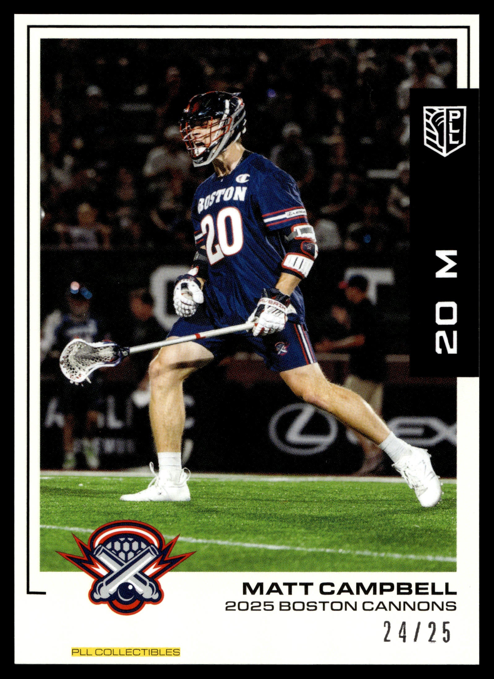 Matt Campbell 2025 PLL Flagship Boston Cannons Black Parallel 24/25 #52