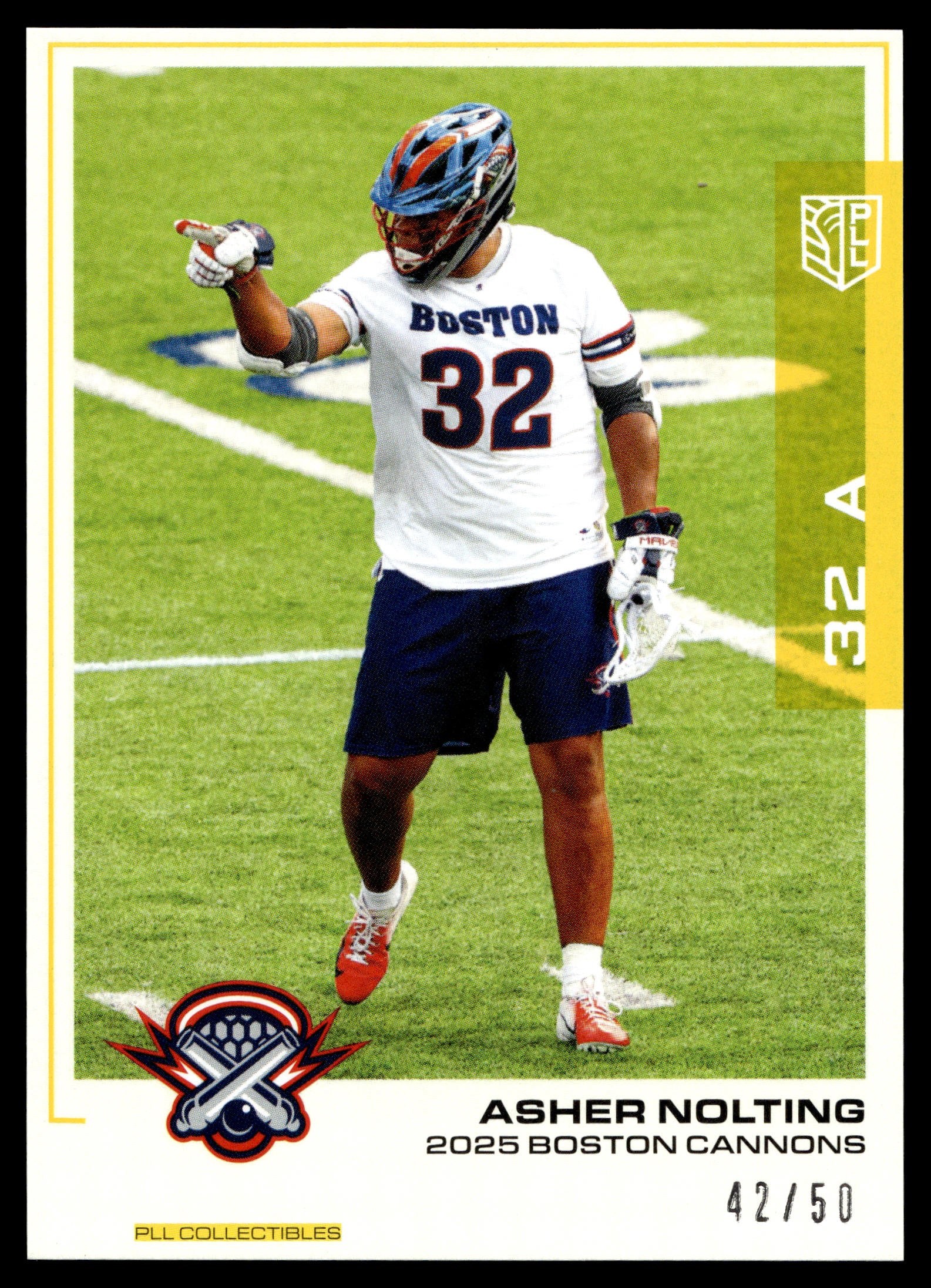 Asher Nolting 2025 PLL Flagship Boston Cannons Yellow Parallel 42/50 #139