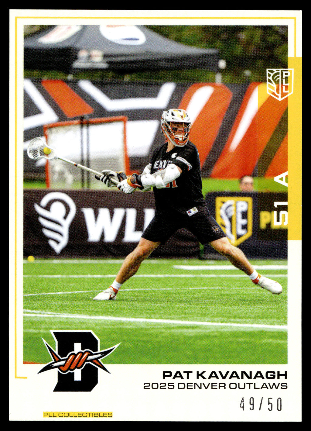 Pat Kavanagh 2025 PLL Flagship Denver Outlaws Yellow Parallel 49/50 #75