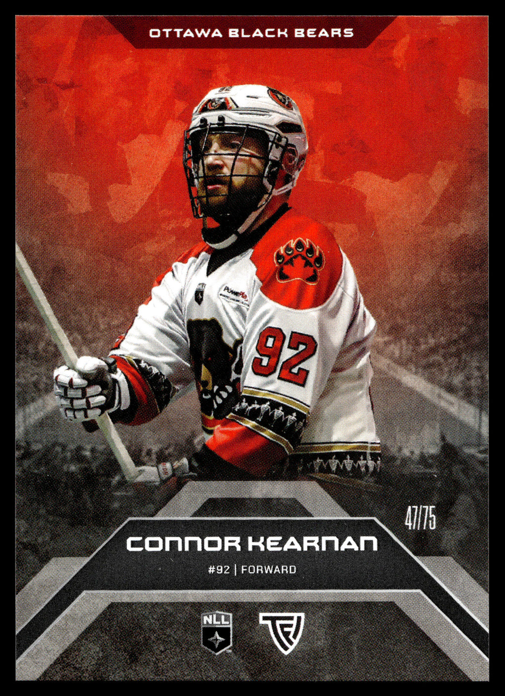 Connor Kearnan 2025 TFL Sports NLL Ottawa Black Bears Home Floor 47/75 #105