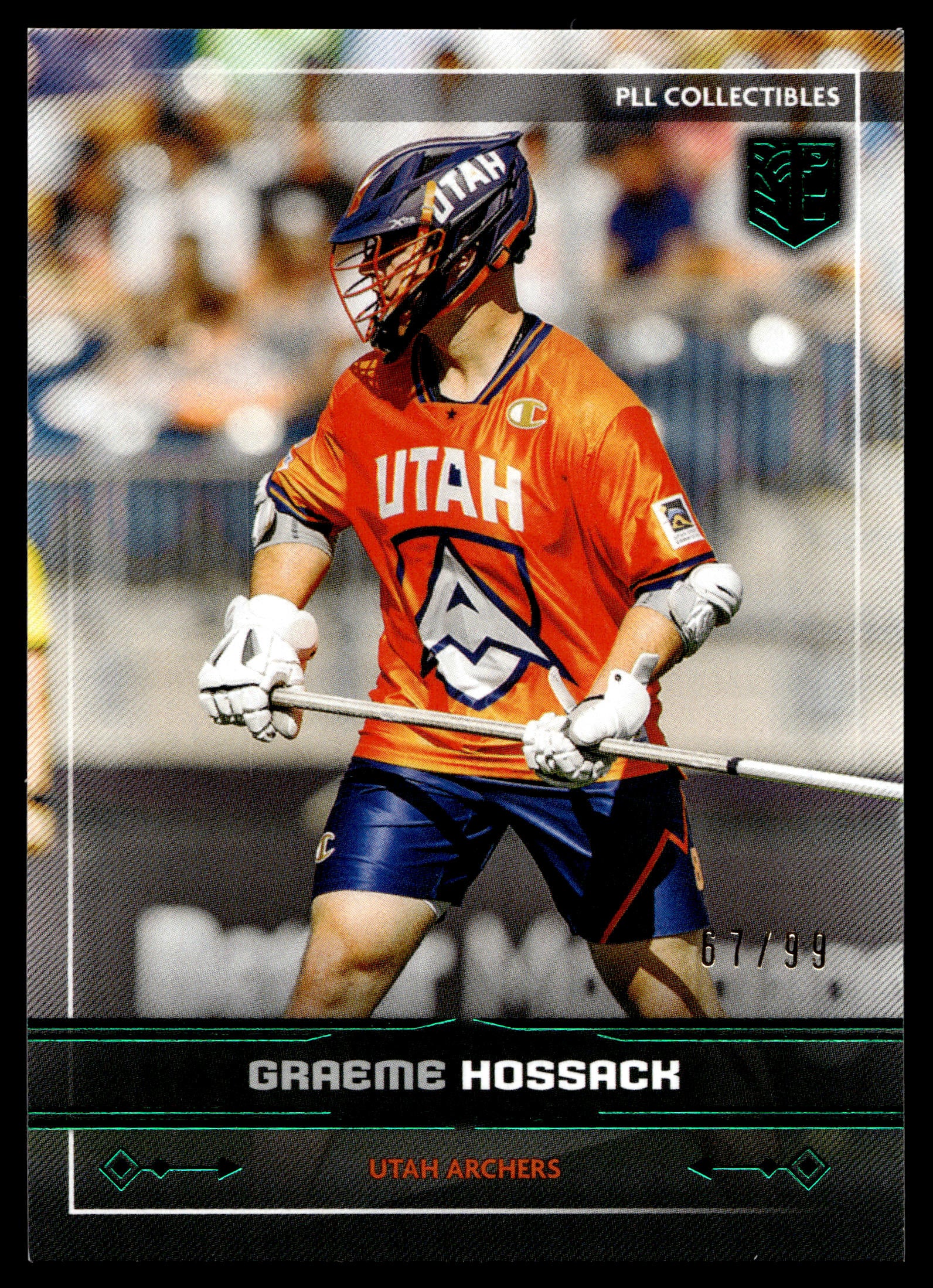 Graeme Hossack 2025 PLL Flagship Utah Archers Green Foil 67/99 #88