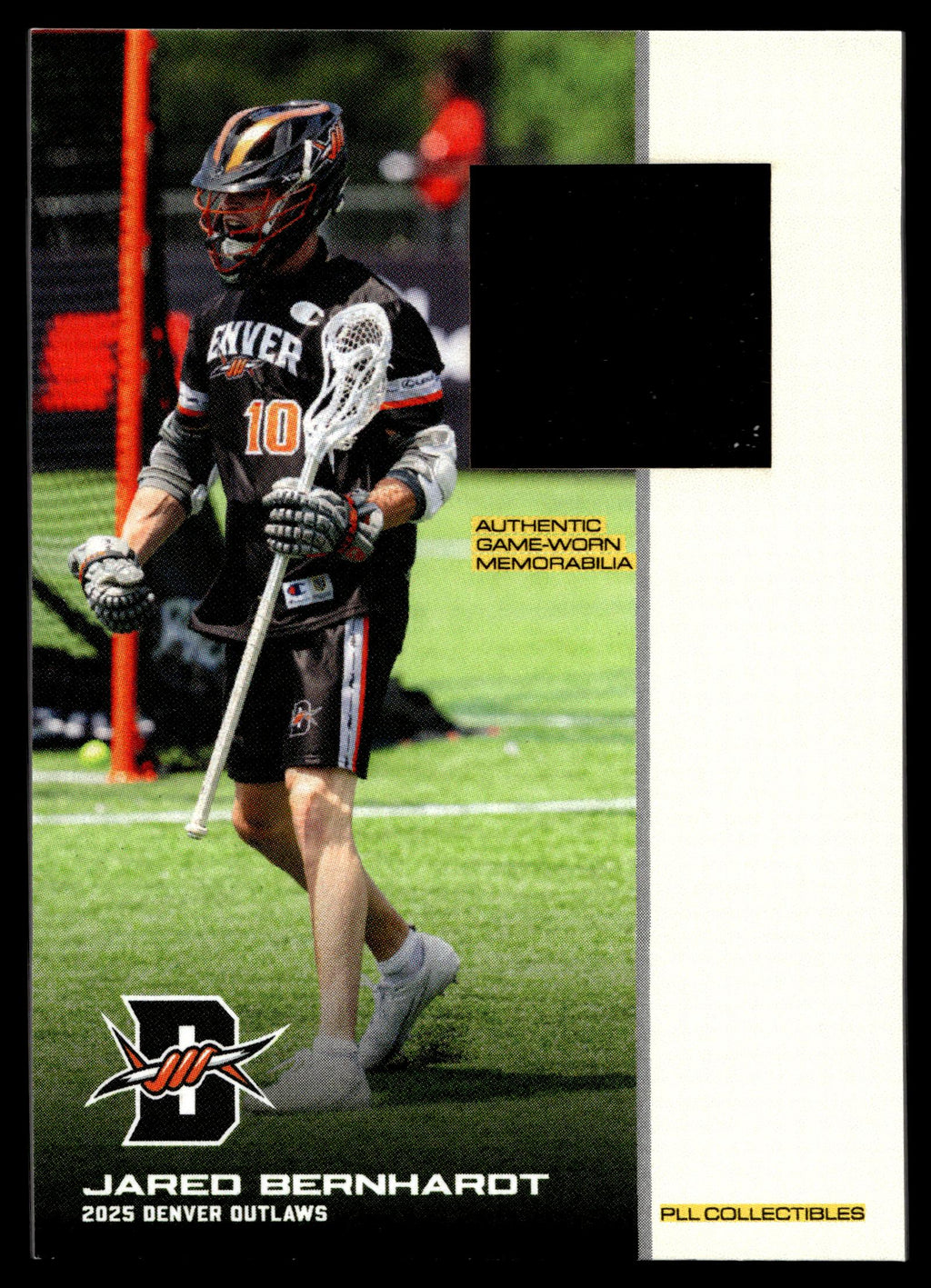 Jared Bernhardt 2025 PLL Flagship Denver Outlaws Relics