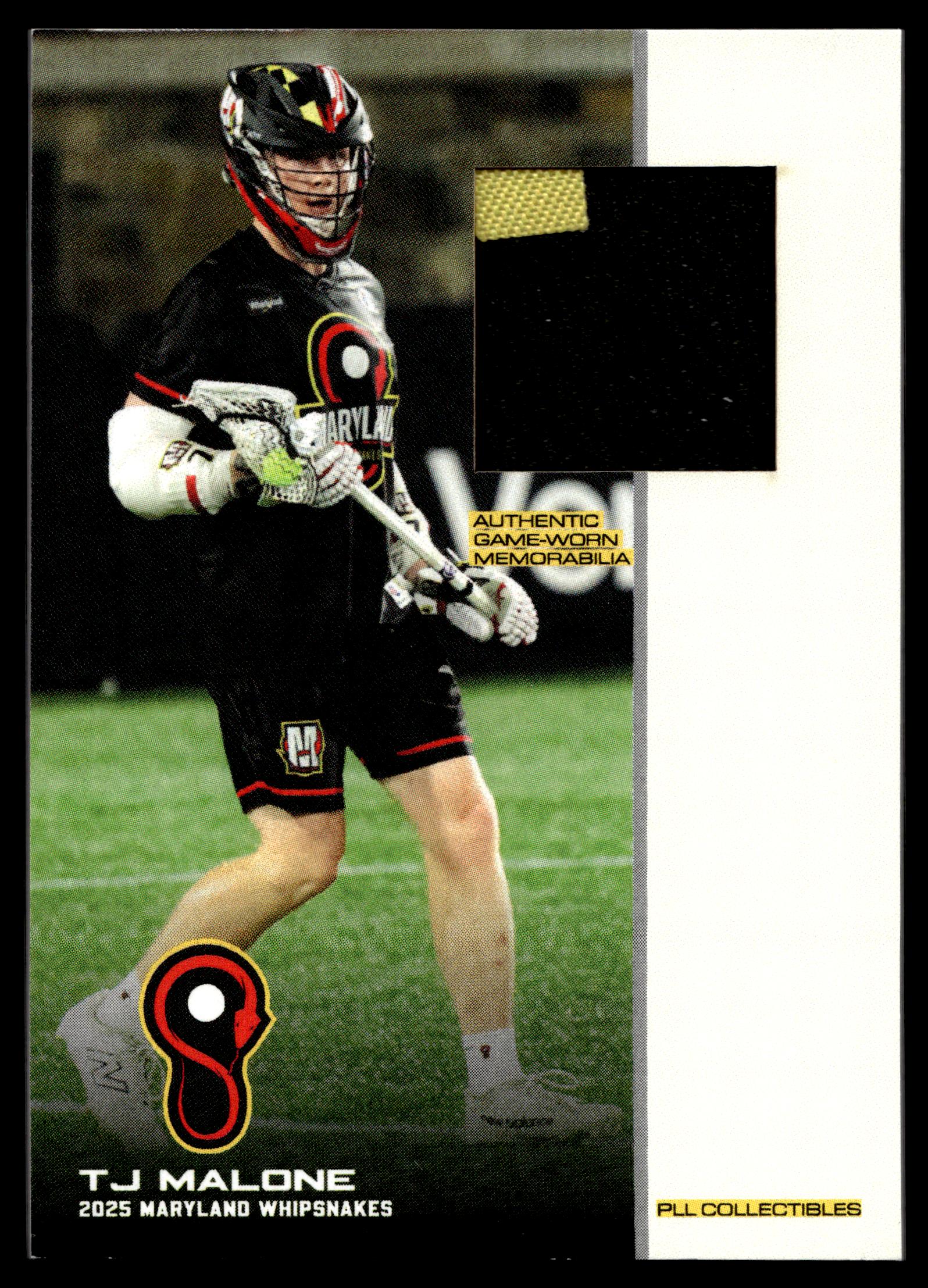 T.J. Malone 2025 PLL Flagship Maryland Whipsnakes Relic