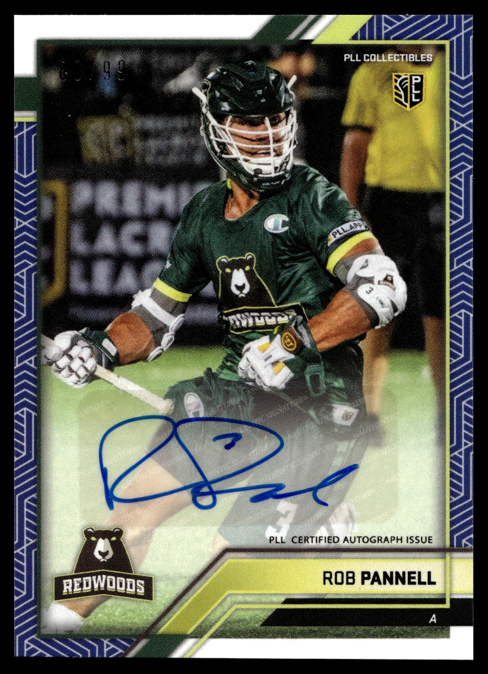 Rob Pannell 2023 PLL Snapshot California Redwoods Blue Auto 69/99 #15