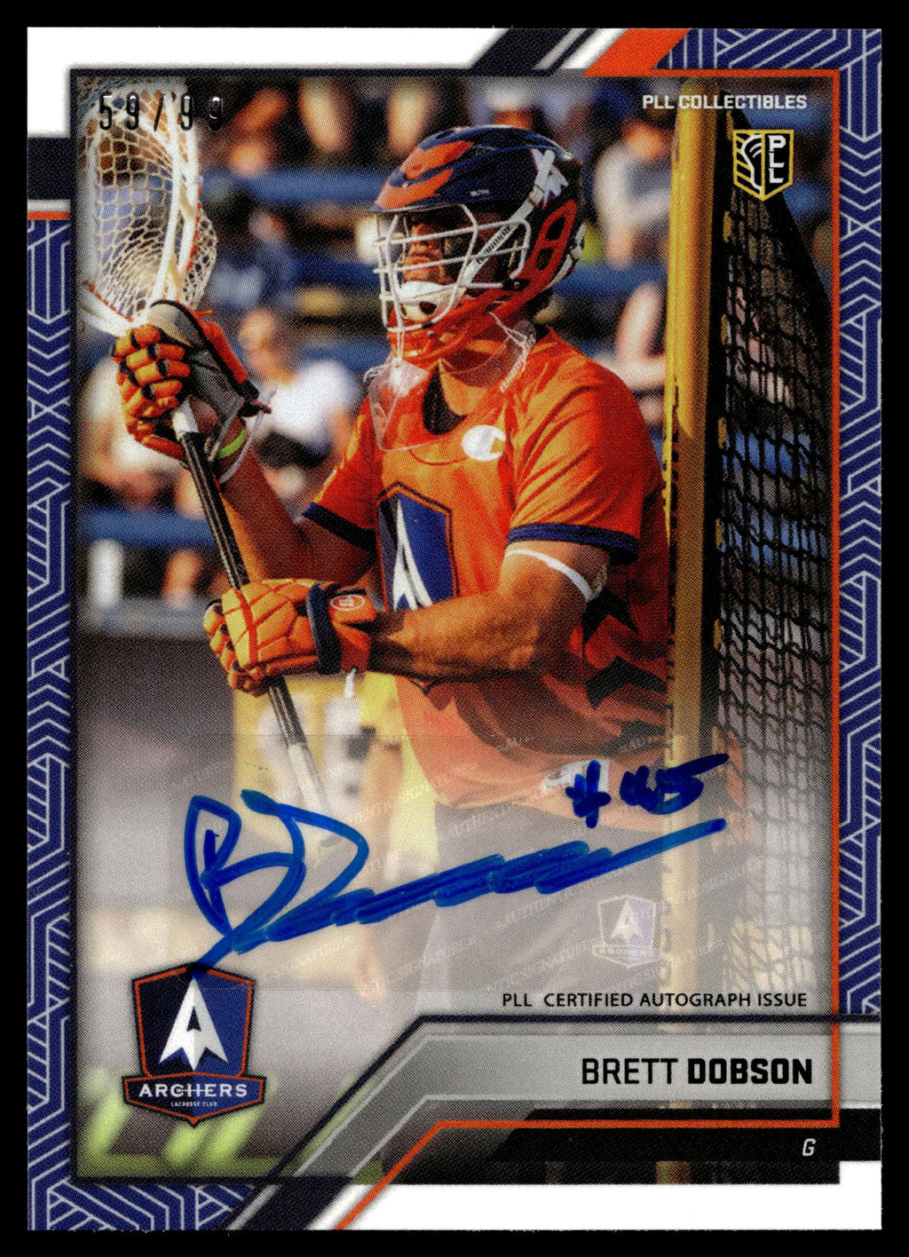 Brett Dobson 2023 PLL Snapshot Utah Archers Blue Auto 59/99 #35