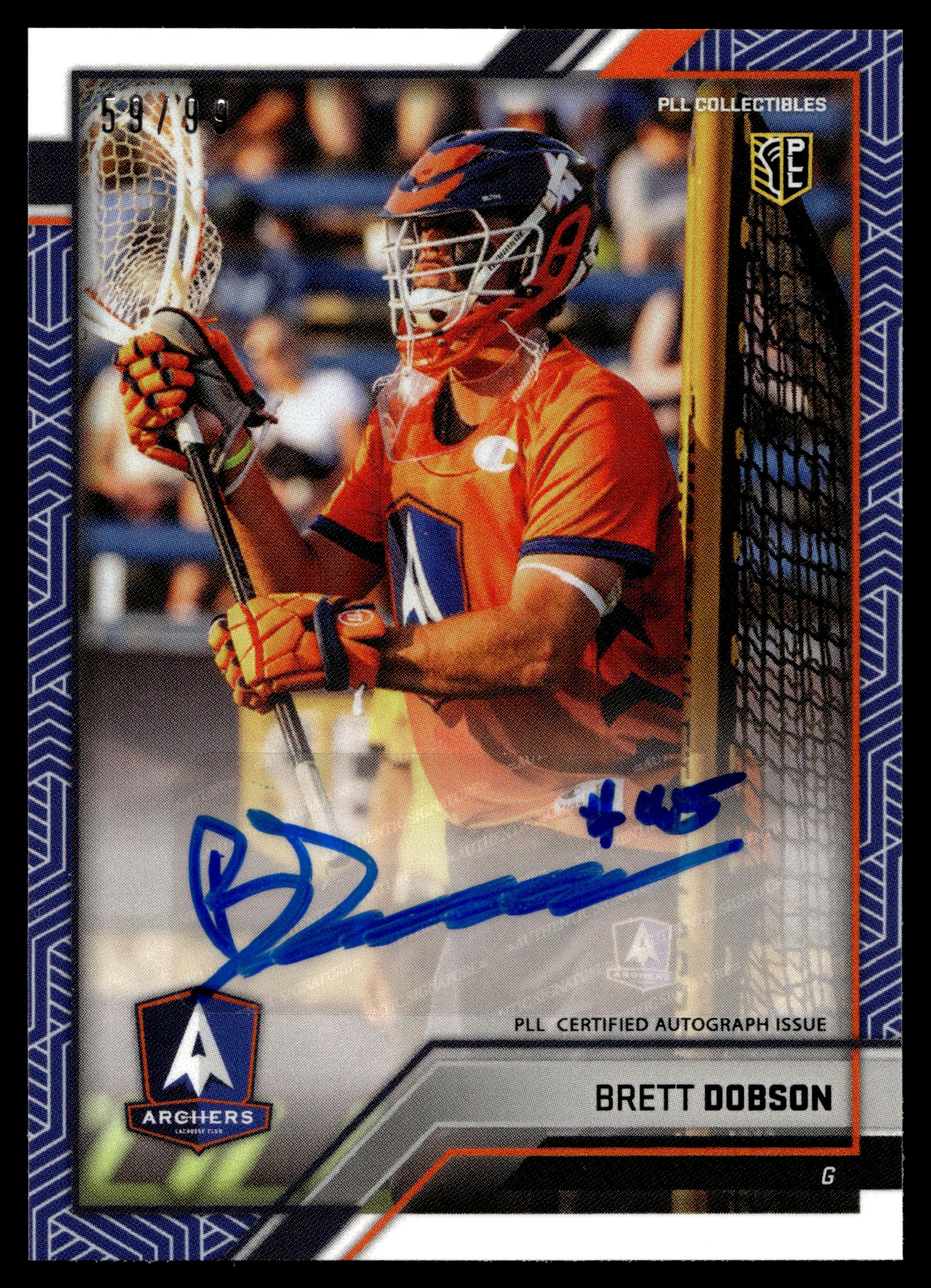 Brett Dobson 2023 PLL Snapshot Utah Archers Blue Auto 59/99 #35