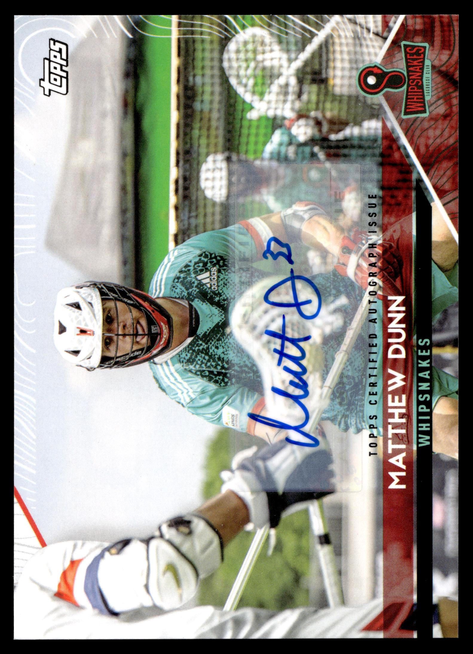 Matthew Dunn 2022 Topps PLL Whipsnakes Base Auto #11