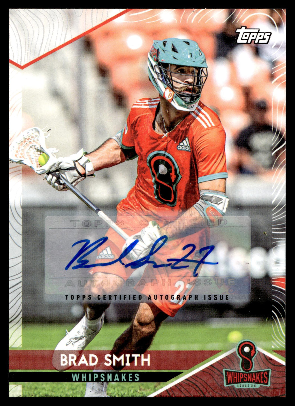 Brad Smith 2022 Topps PLL Whipsnakes Base Auto #111