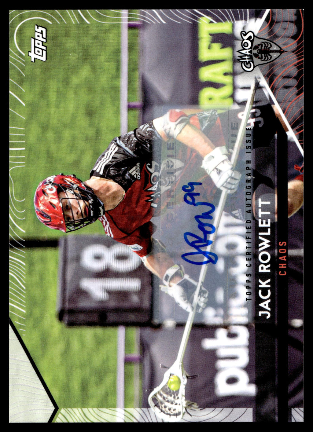 Jack Rowlett 2022 Topps PLL Chaos Base Auto #147