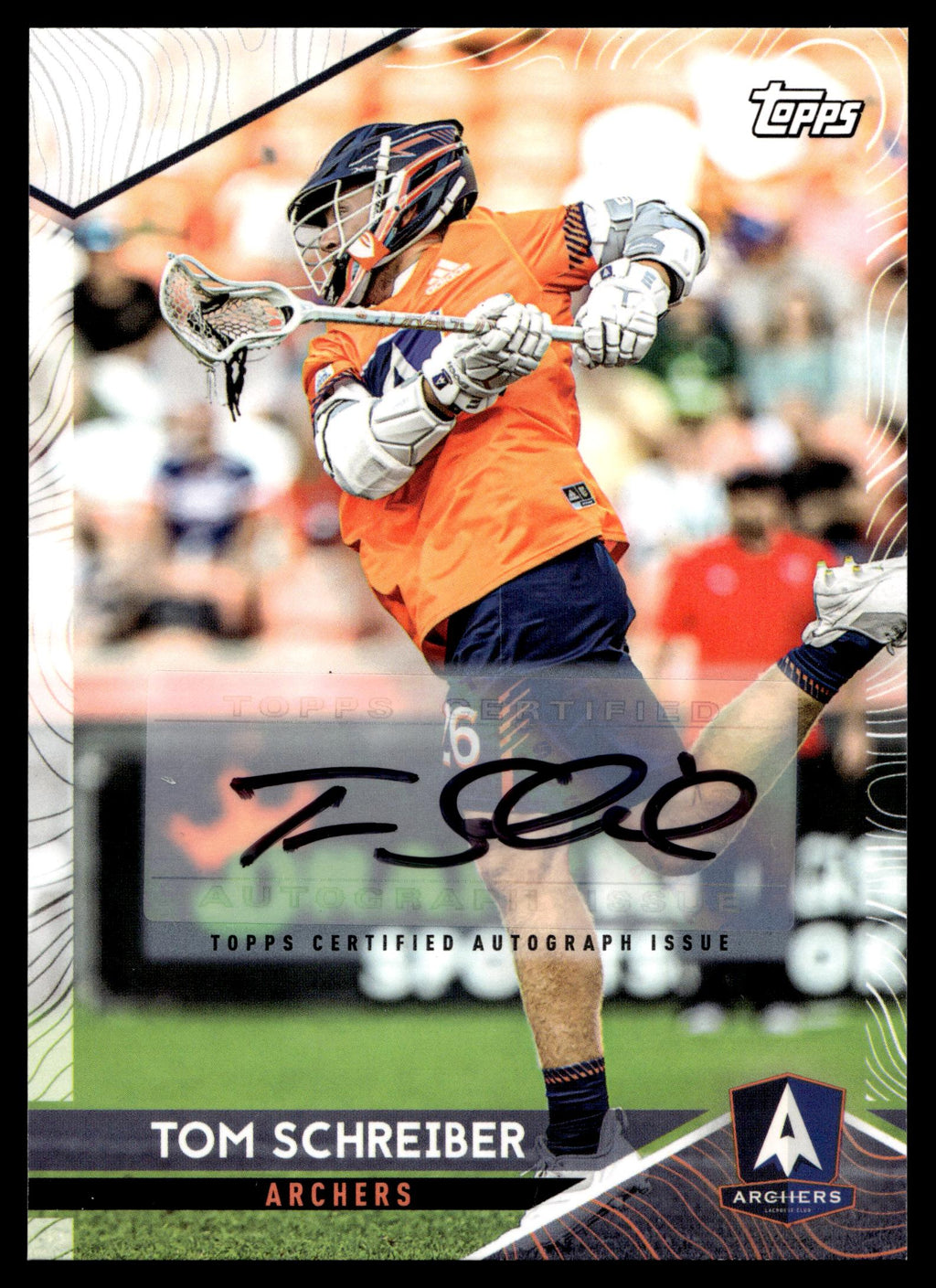 Tom Schreiber 2022 Topps PLL Archers Base Auto (Black Auto) #188