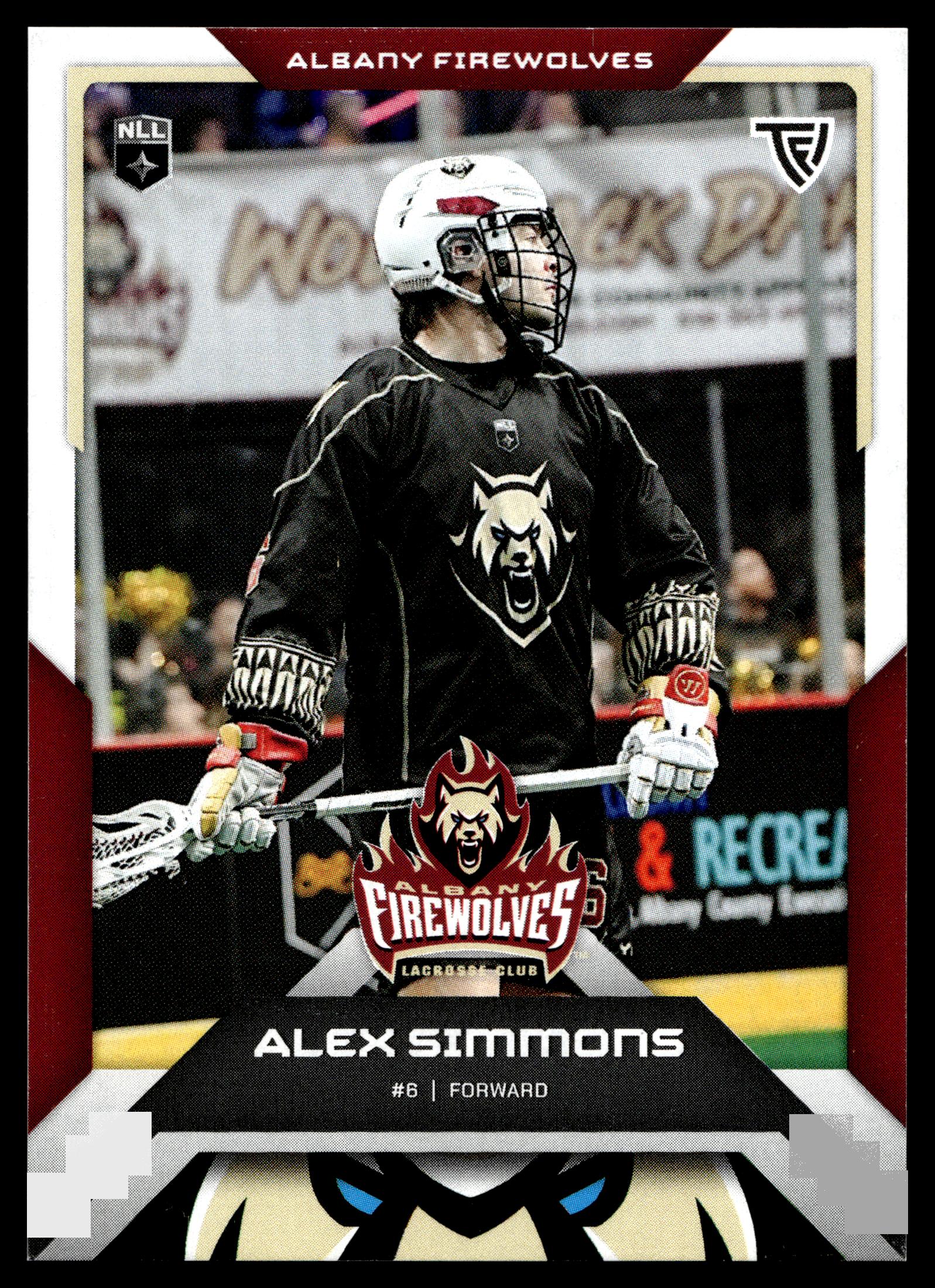 Alex Simmons 2025 TFL Sports NLL Albany Firewolves Color Match #92