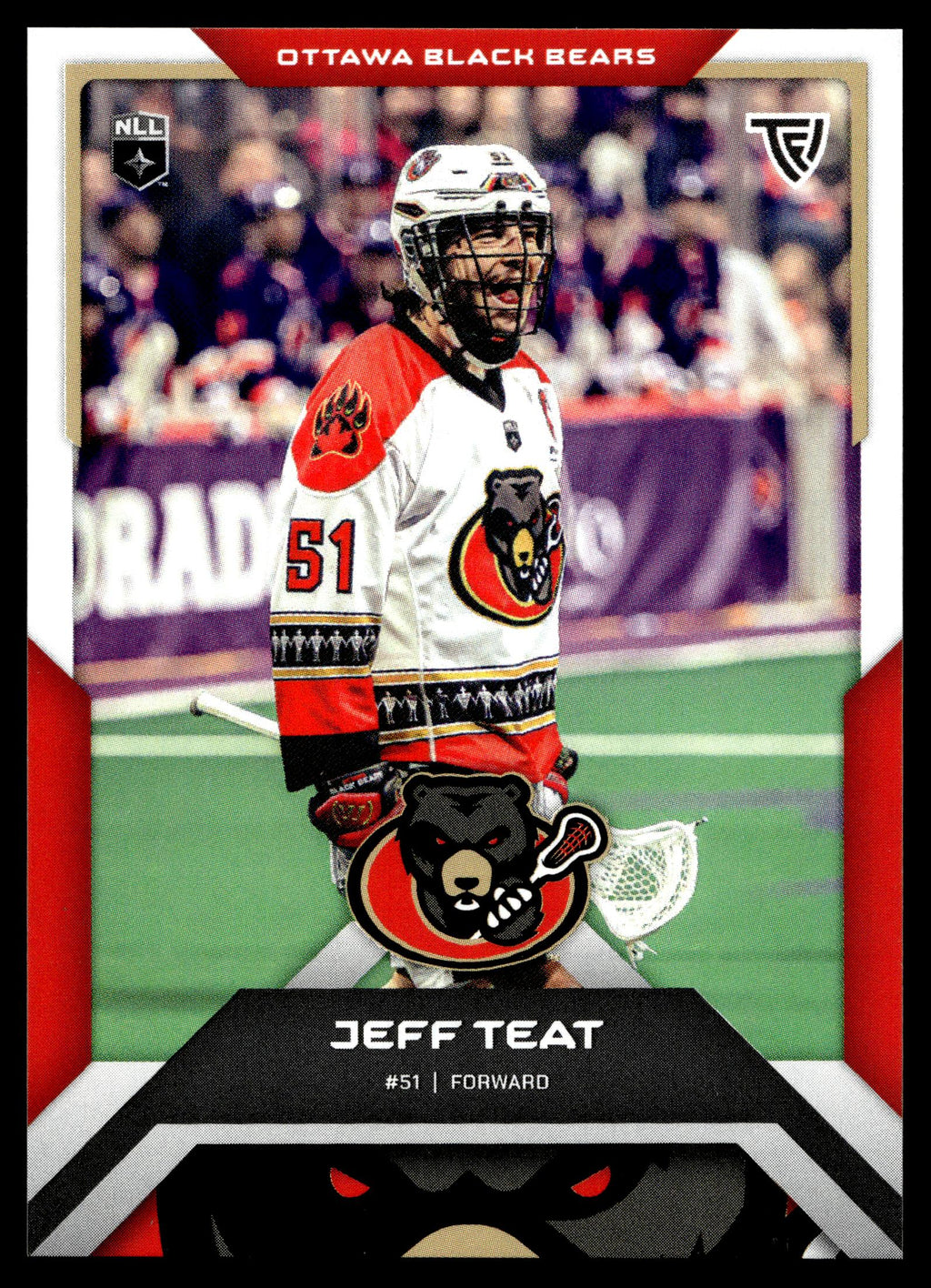 Jeff Teat 2025 TFL Sports NLL Ottawah Black Bears Color Match #106