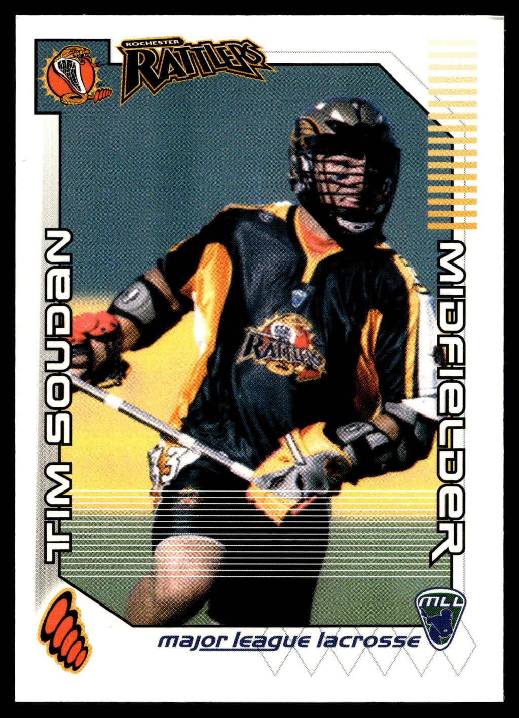 Tim Soudan 2001 Major League Lacrosse Rochester Rattlers #33